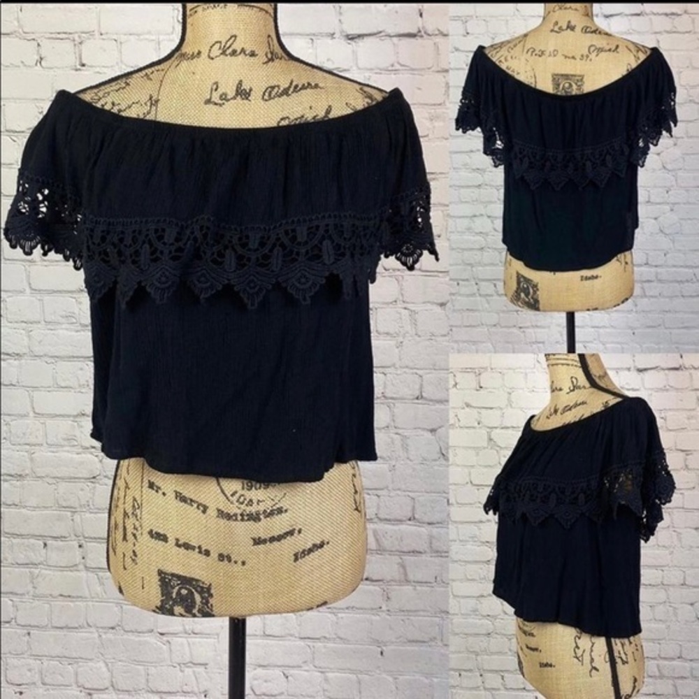 Ambiance Off Shoulder Ruffled Crop Top